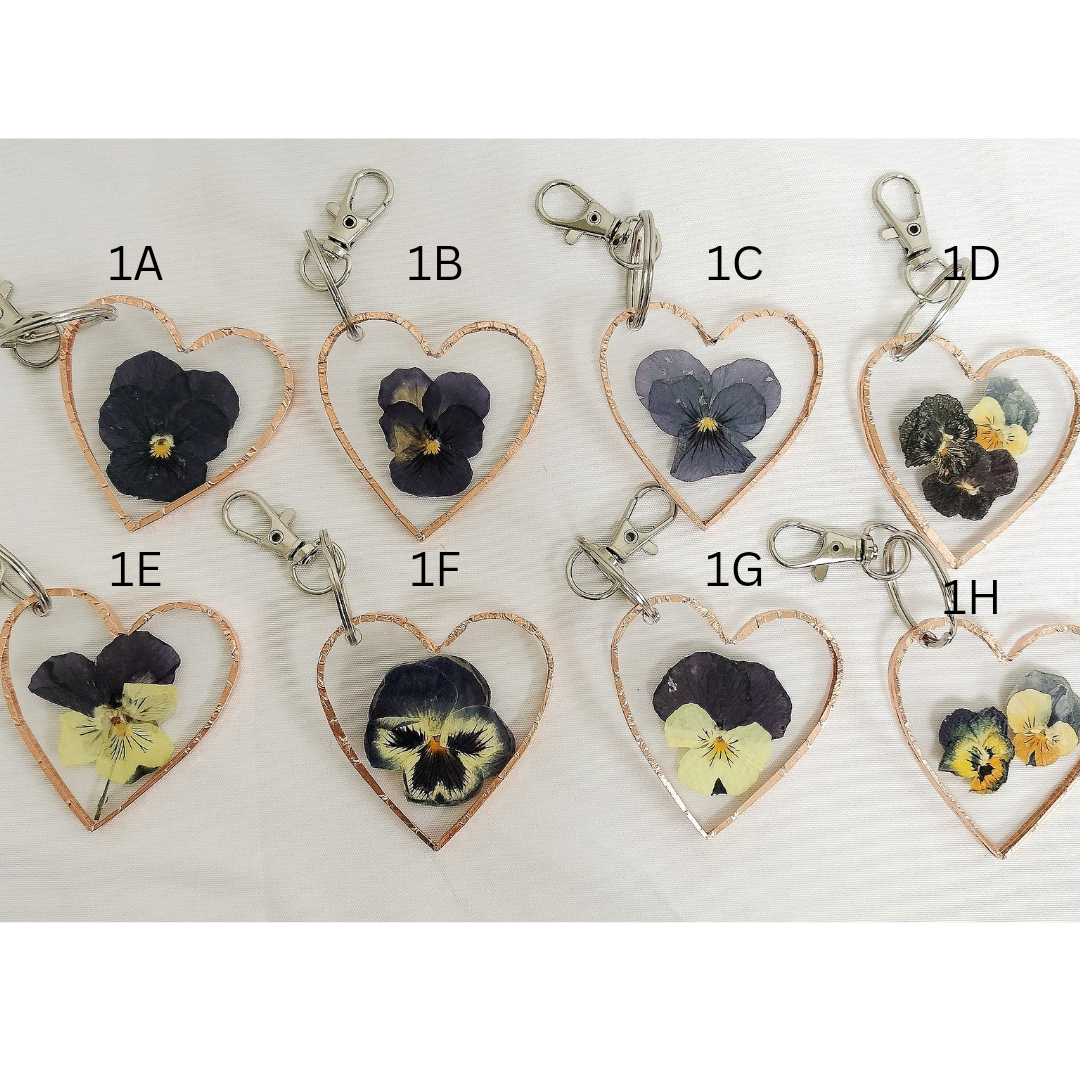 small floral keychains | heart