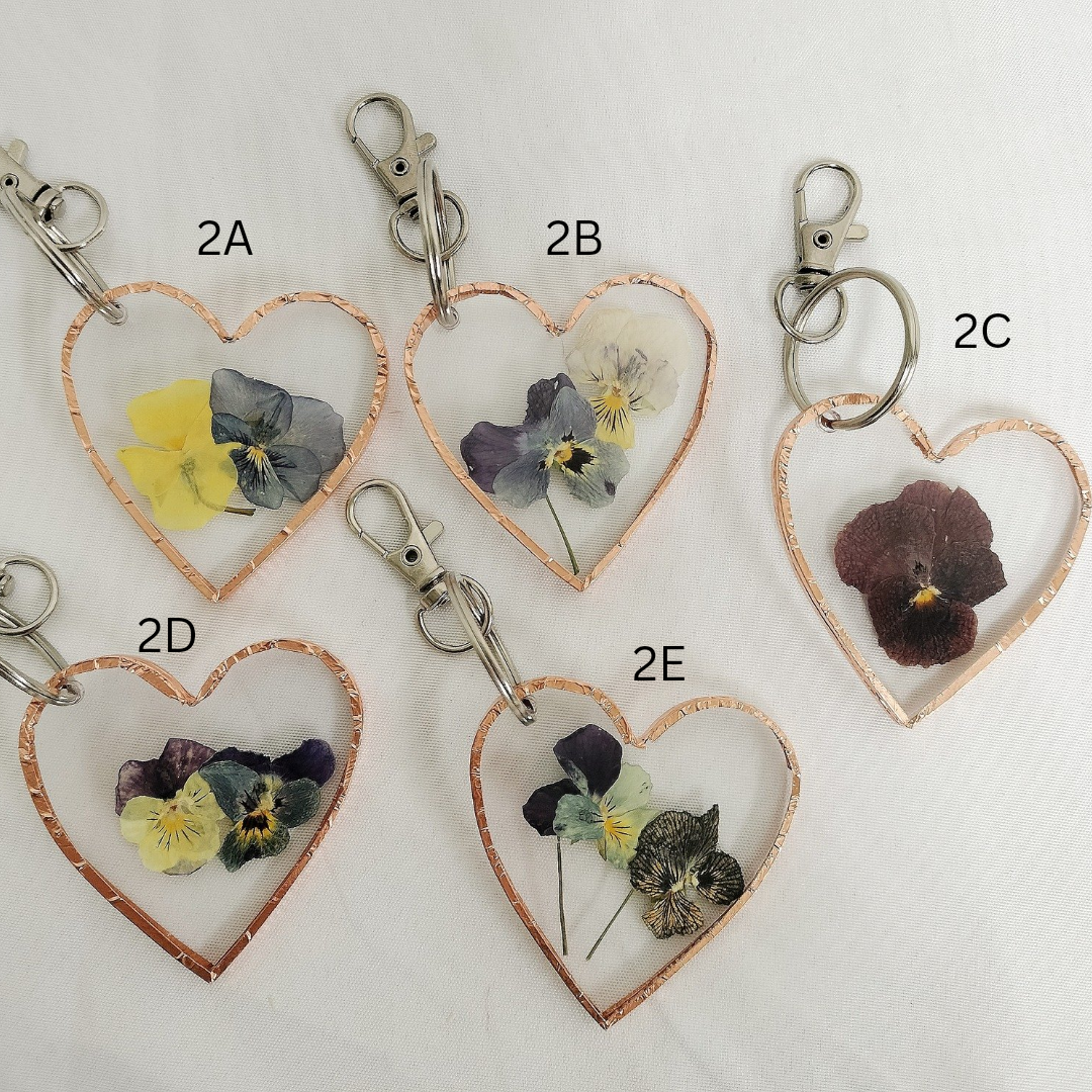 small floral keychains | heart