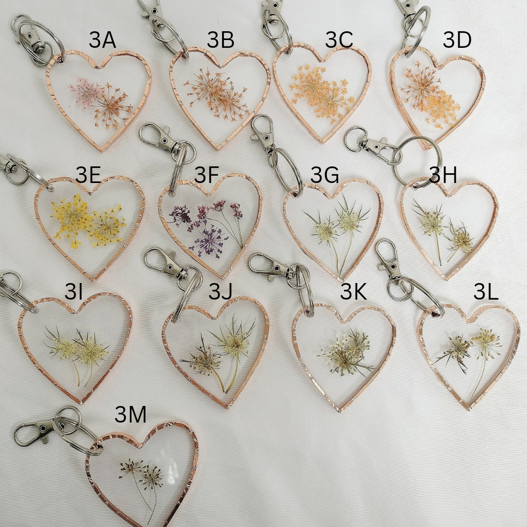 small floral keychains | heart